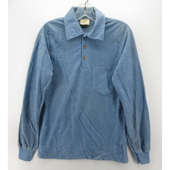 VINTAGE Polo Shirt Small Terry Knit Classic 70s 80s Pullover USA Made * - Picture 1 of 10